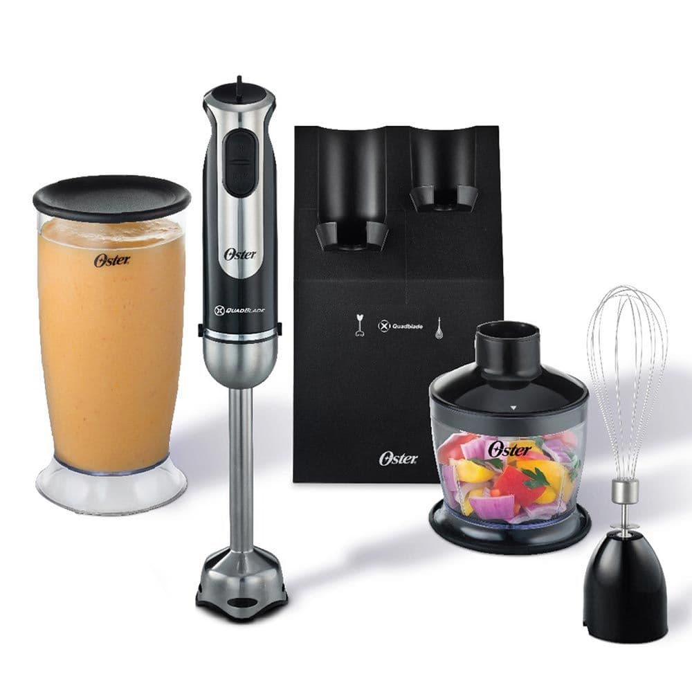 Imagen de OSTER STICK MIXER VELOCIDADES, PULSADOR, VASO DOSIFICADOR, SOPORTE, PICADOR, BATIDOR