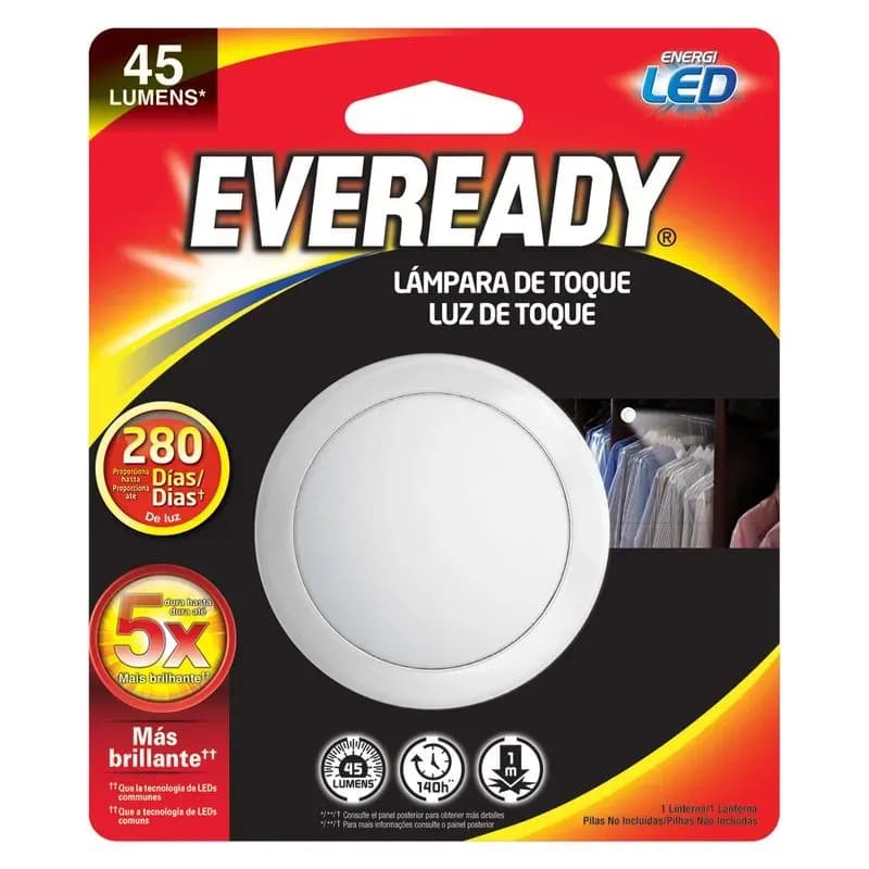 Imagen 1 de EVEREADY® LINTERNA LUZ DE TOQUE - PUSH ON - 45 LUMENS