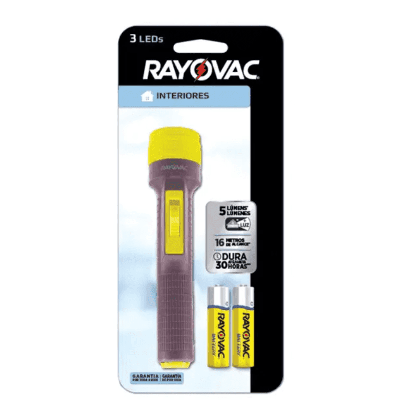 Imagen 1 de RAYOVAC® LINTERNA PLASTICA ECONOMICA CON PILAS 2AA - 25 LUMENS
