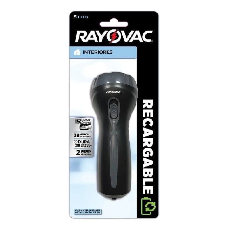 Imagen 1 de RAYOVAC® LINTERNA RECARGABLE 5 LEDS - 15 LUMENS - 38 METROS