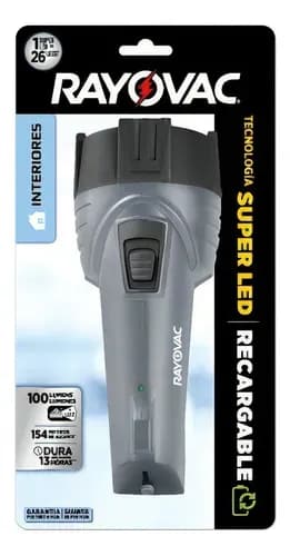 Imagen 1 de RAYOVAC® LINTERNA RECARGABLE SUPERLED EQUIVALE 26 LED 100 LUMENS - 154 METROS